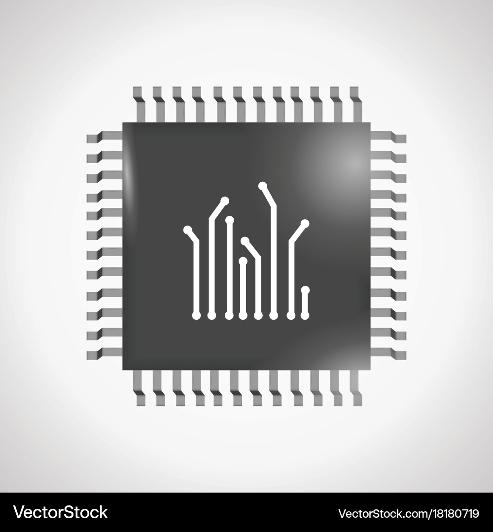 Chip isolated minimal icon Vector Image