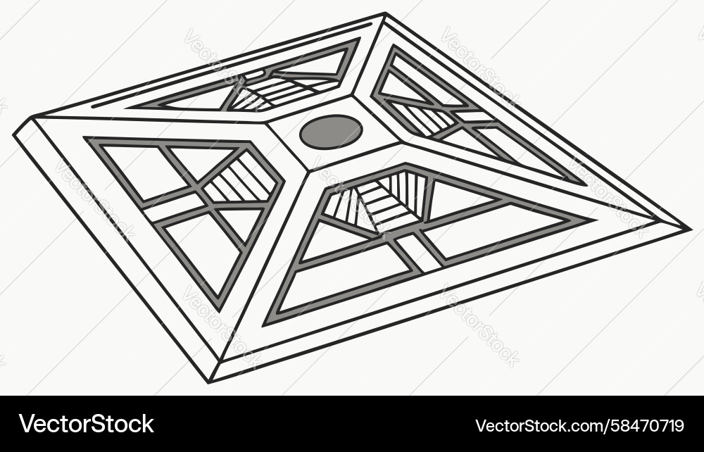 Complex Polygonal 3D Shape Vector Image
