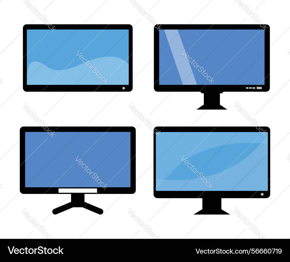 Computer monitors different screen sizes vector image