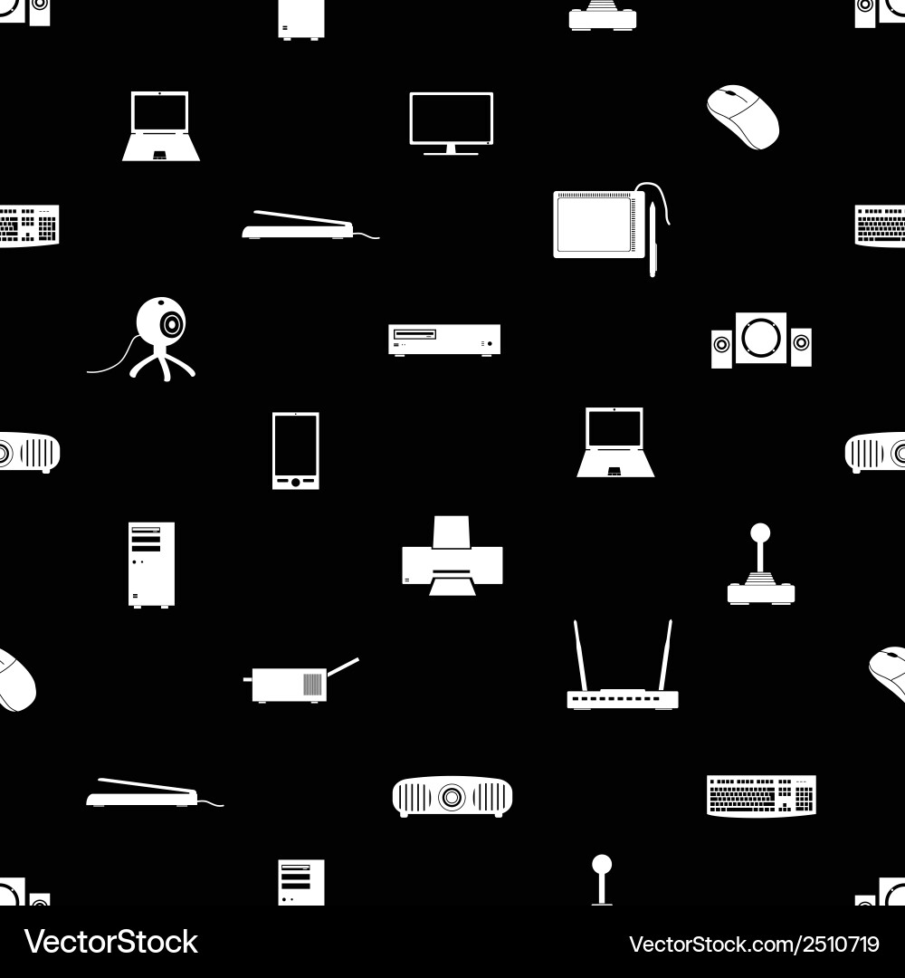 Computer peripherals seamless pattern eps10 vector image