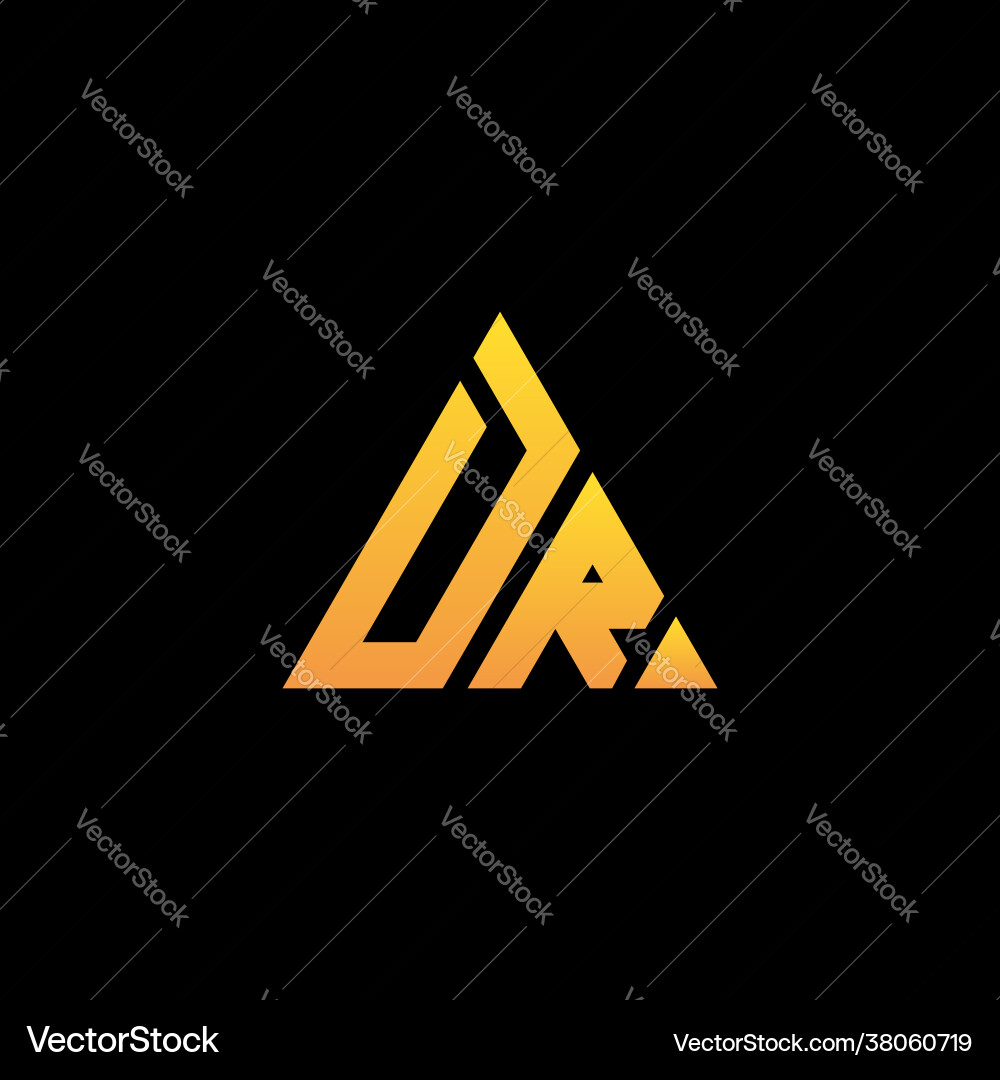 D r monogram initial logo with a yellow triangle D r monogram initial logo with a yellow triangle vector image