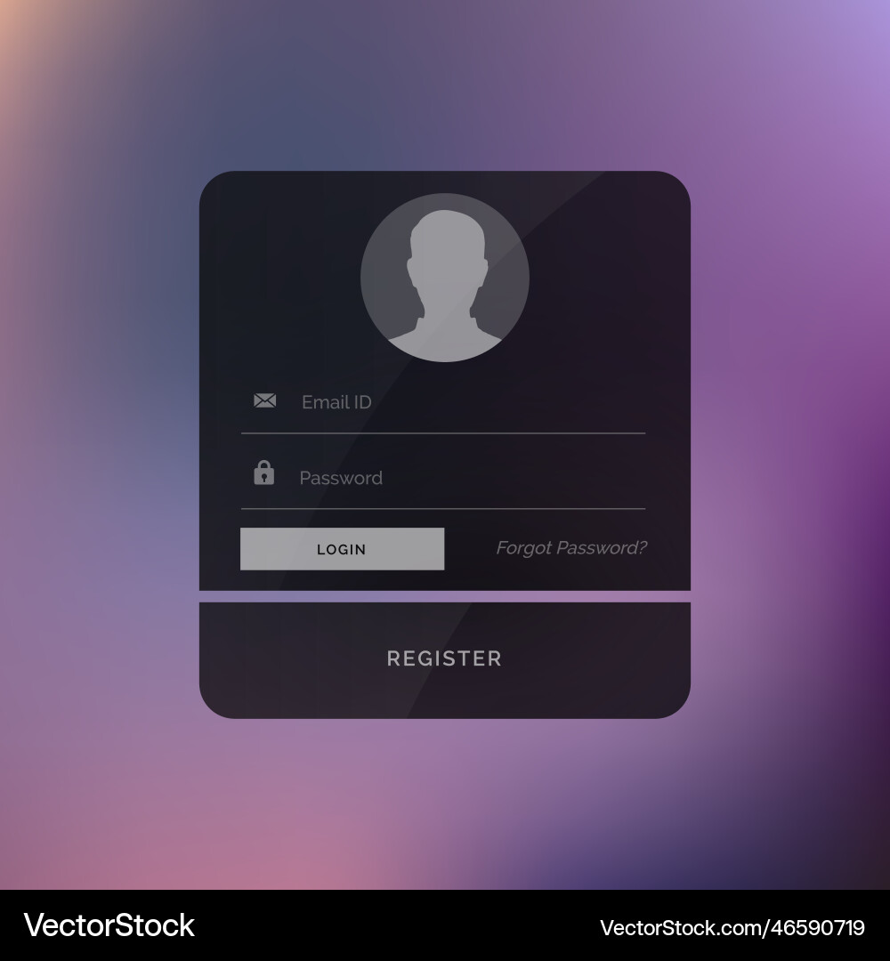 Dark login ui design template vector image