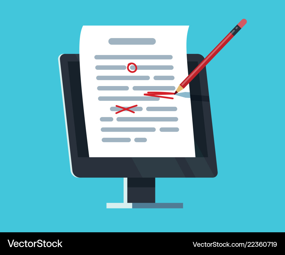 Editable online document computer documentation Editable online document computer documentation vector image