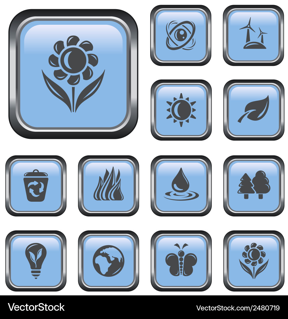 Environment buttons vector image