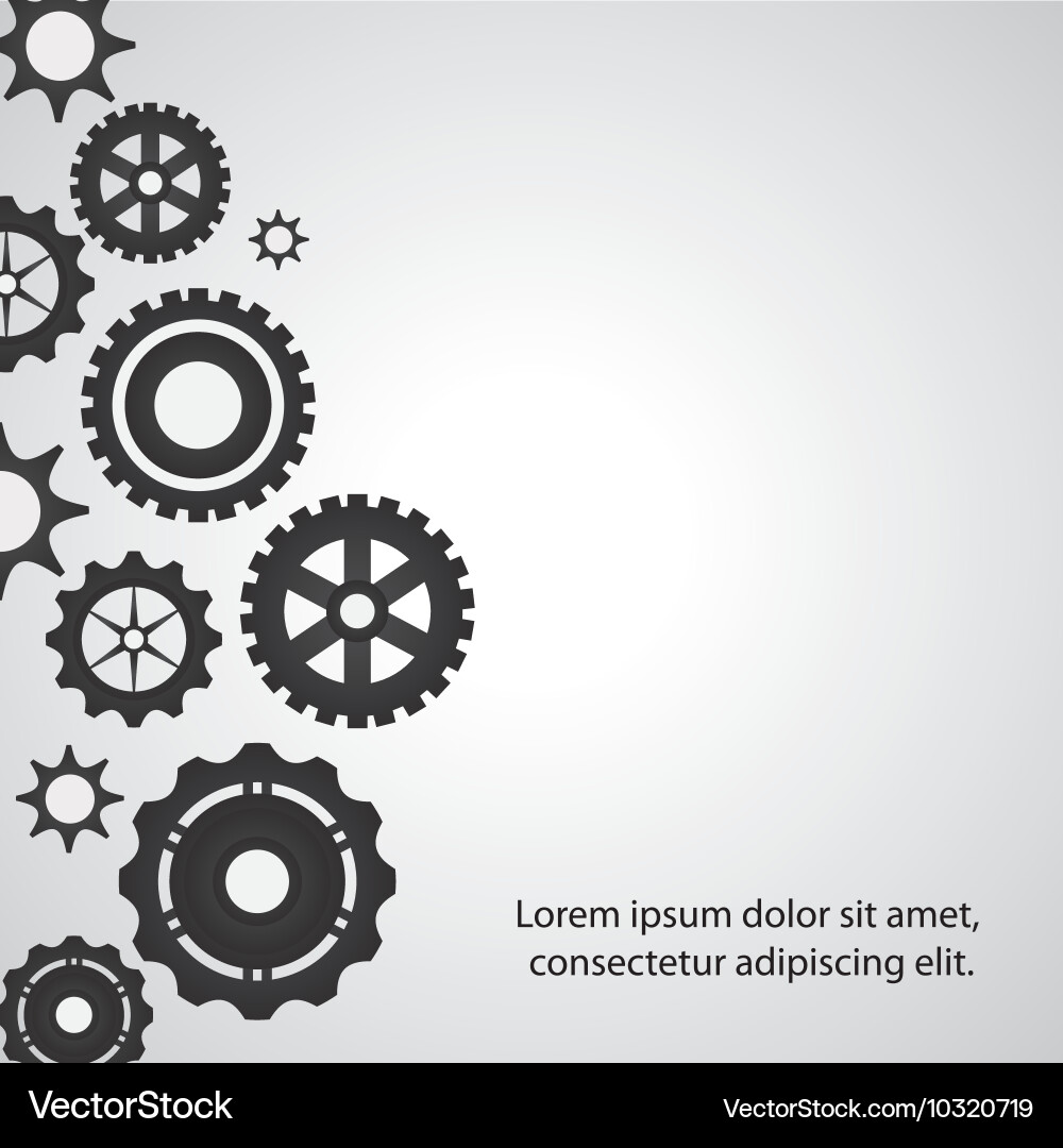Gear cog machine part set design vector image