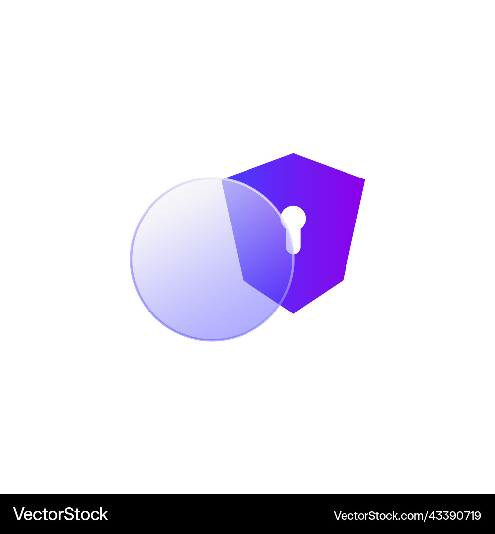 Gradient glass morphism security icon design vector image