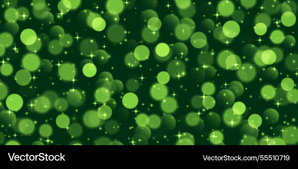 Green bokeh with stars and sparkles shiny overlay Green bokeh with stars and sparkles shiny overlay Vector Image