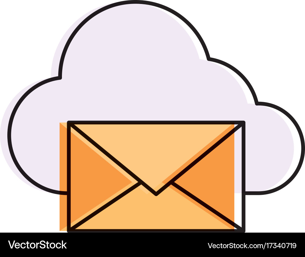 Mail envelope with cloud computing vector image