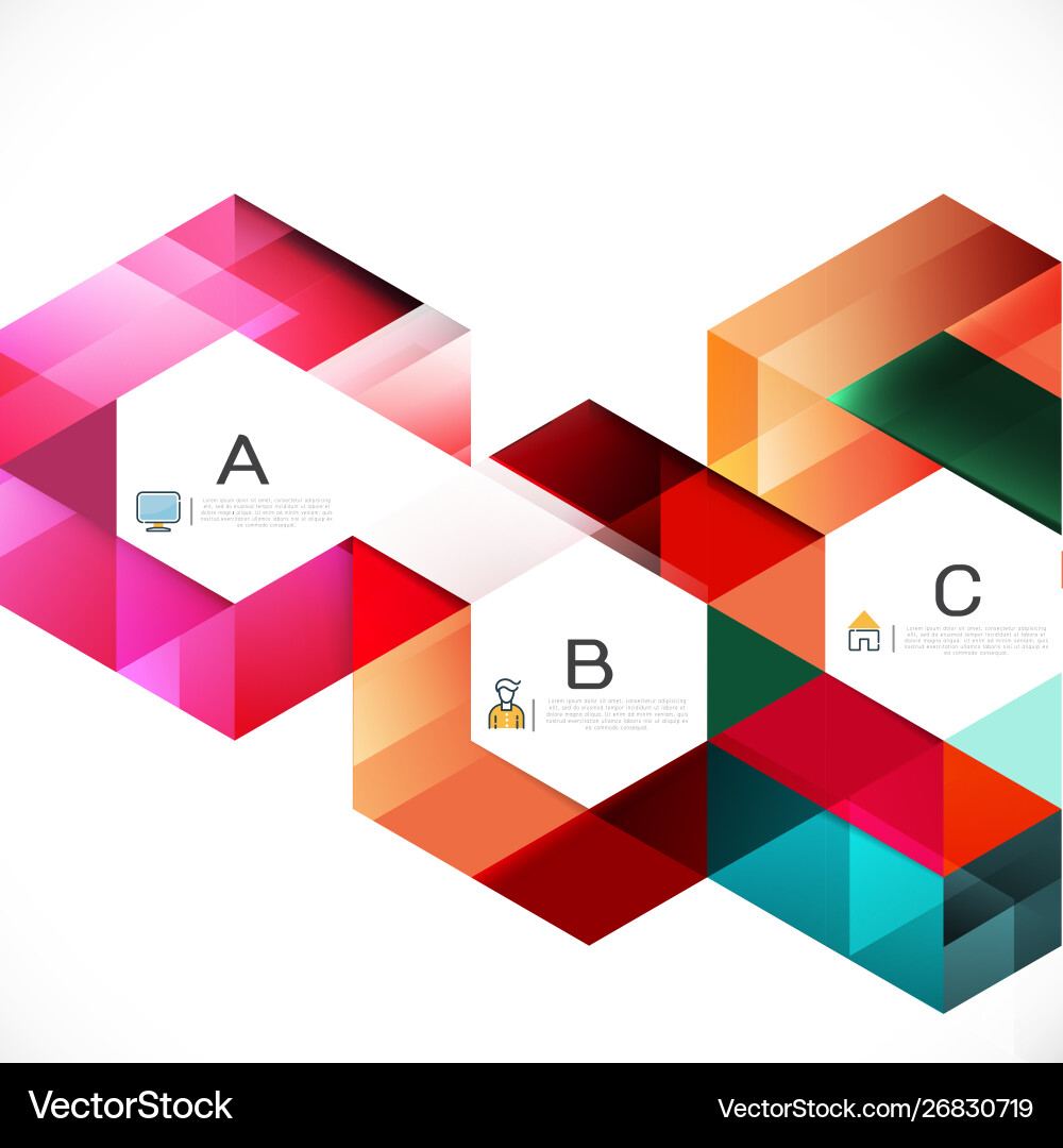 Modern infographics with overlapping and colorful Vector Image