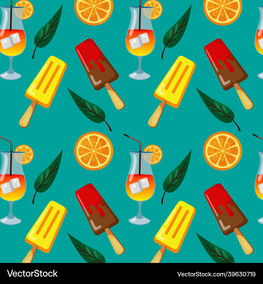 Pattern web ice cream with different vector image