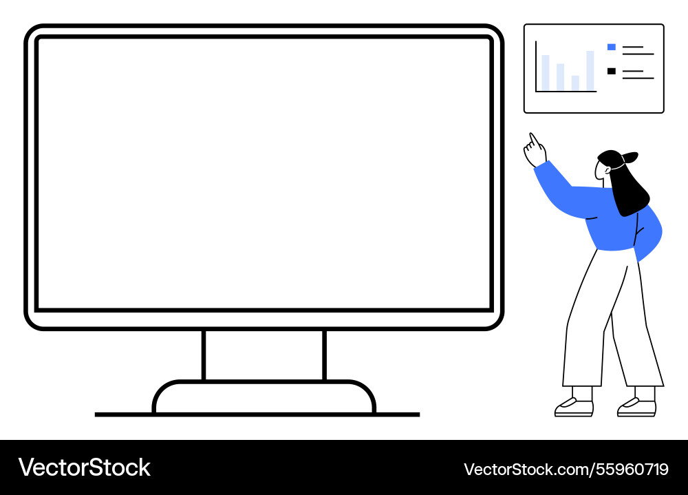 Professional presenting data insights with large Professional presenting data insights with large Vector Image