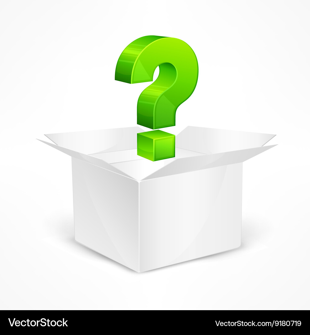 Question Marks in Open Box Vector Image
