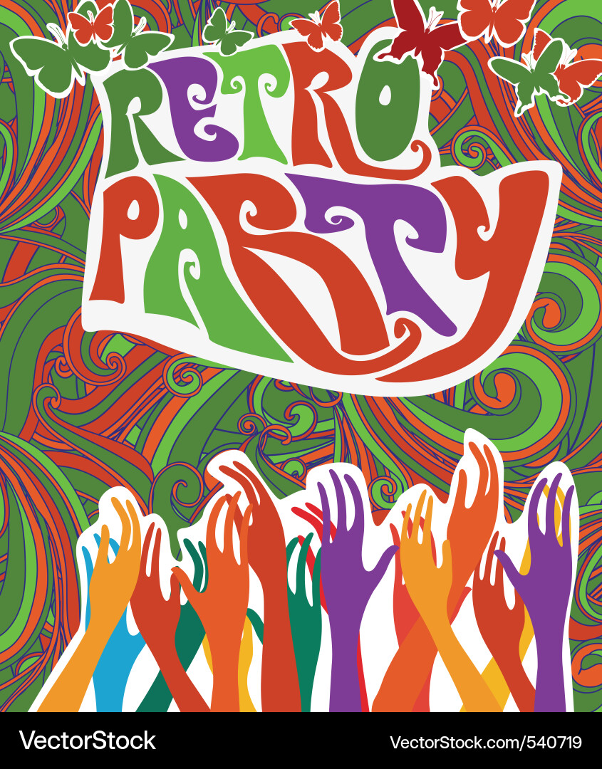 Retro Party Vibes Pattern Vector Image