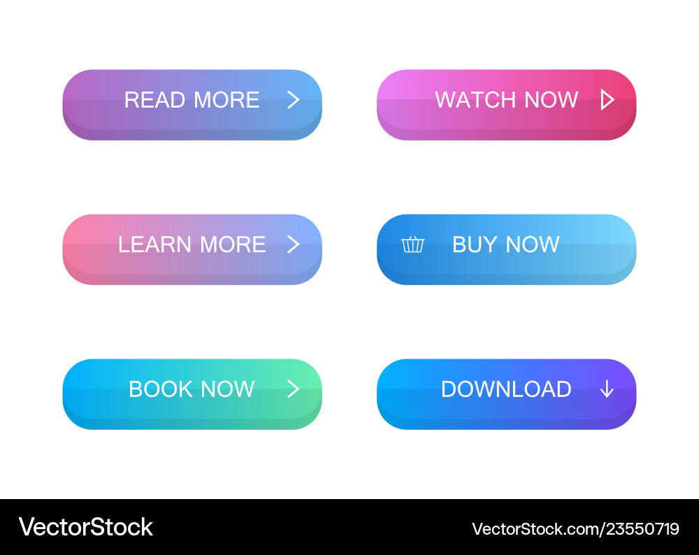 Set of modern material style buttons Set of modern material style buttons vector image