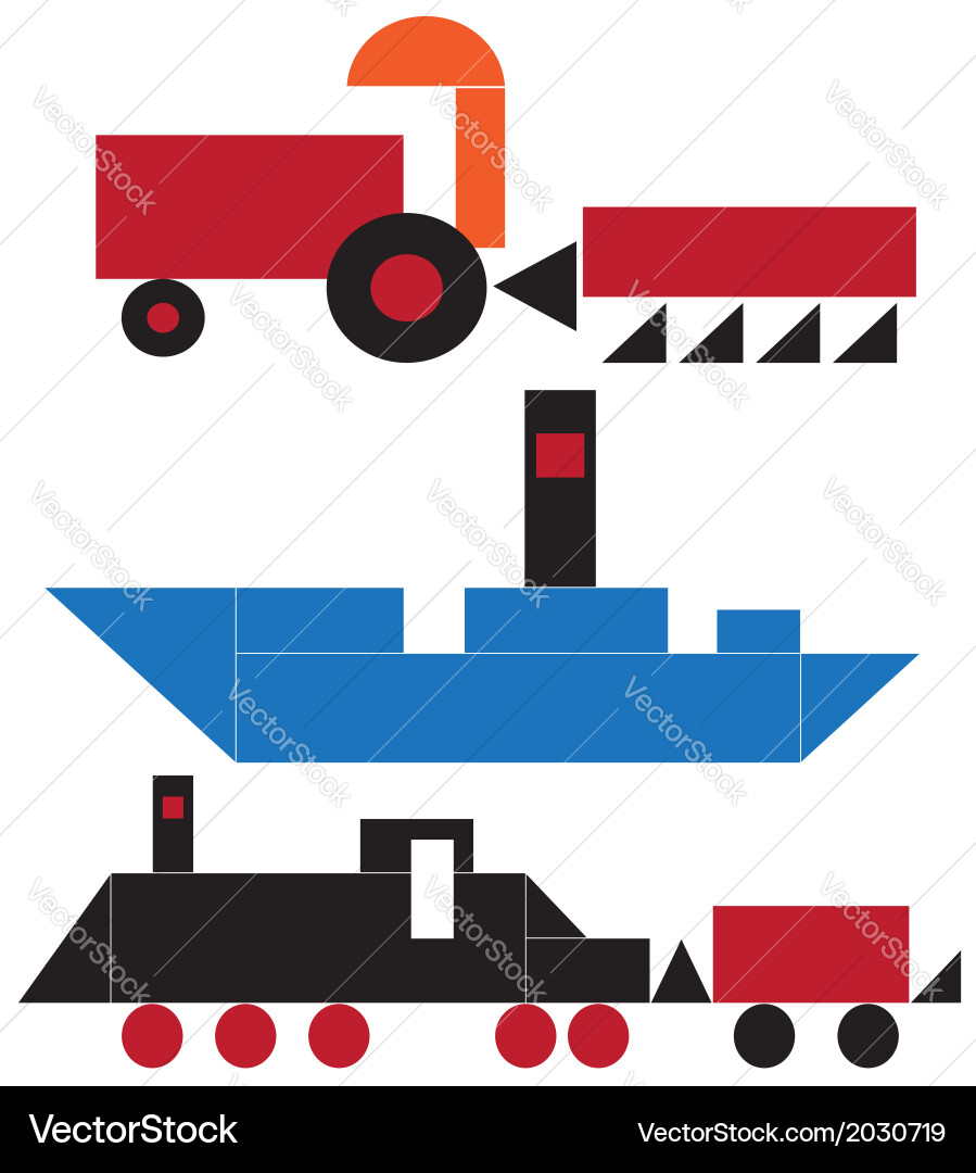 Set of objects geometric shapes vector image