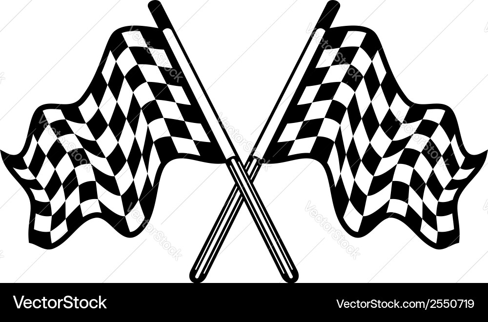 Waving Checkered Flags Vector Image