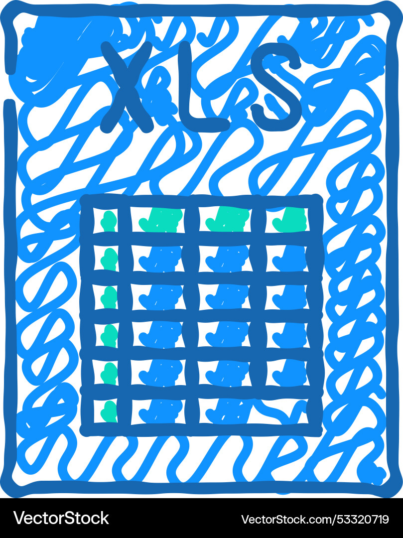 Xls file format document icon doodle Vector Image