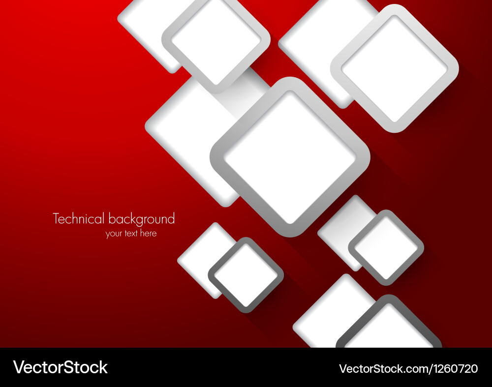 Abstract red background with squares vector image