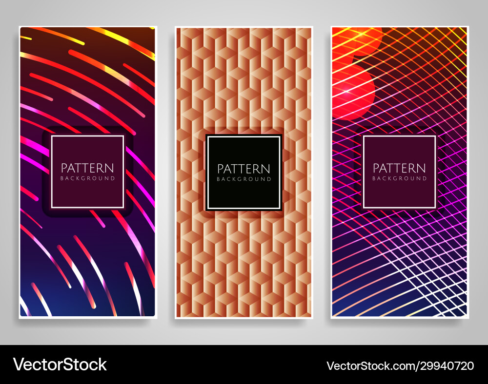 Abstract various colorful header set collection vector image