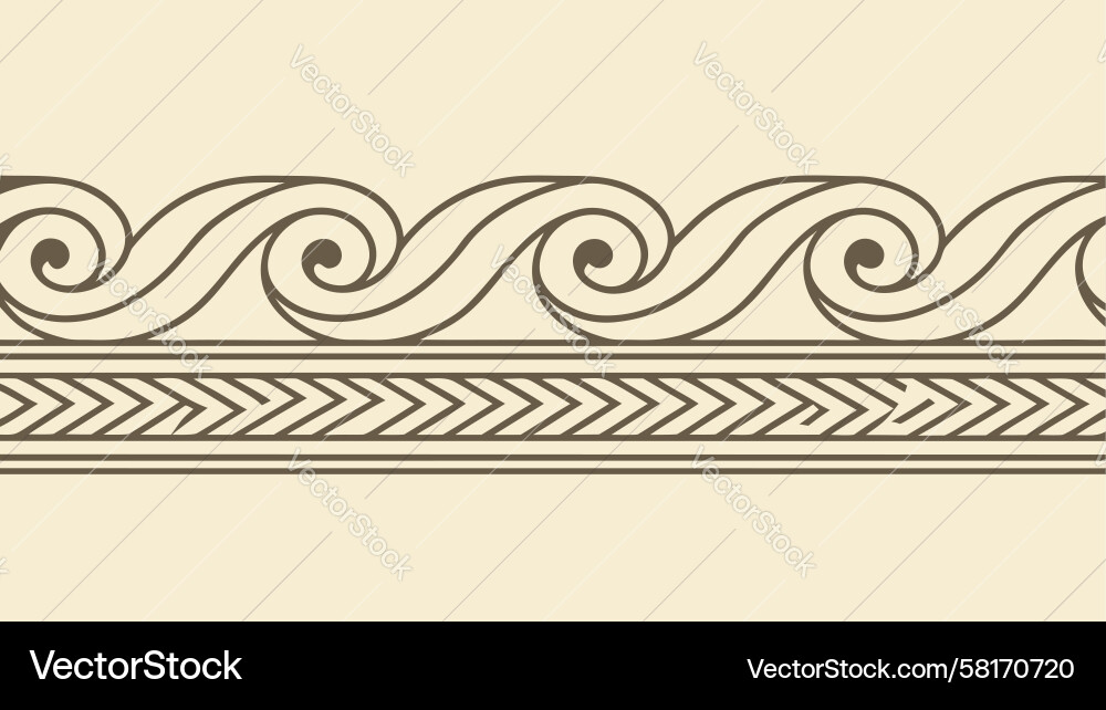 Abstract Wave Border Pattern Vector Image