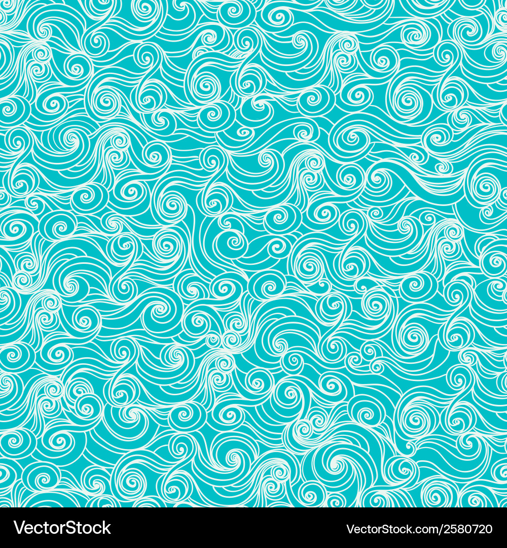 Art Deco Waves & Curls Pattern vector image