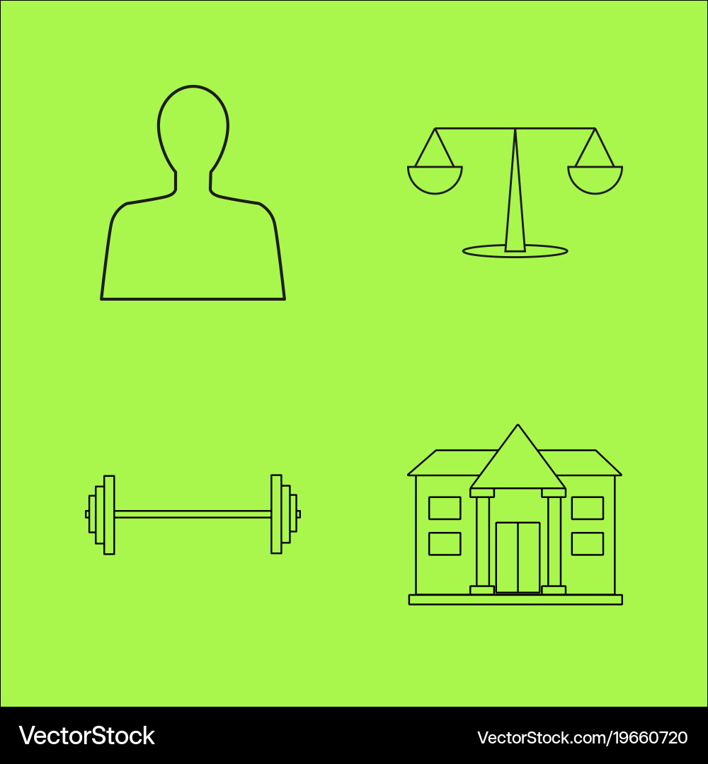 Basic content simple linear outline icon set vector image