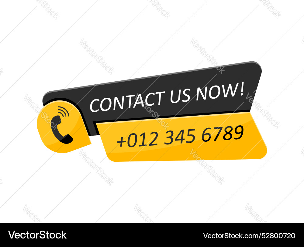 Call us button icon in flat style phone number Vector Image