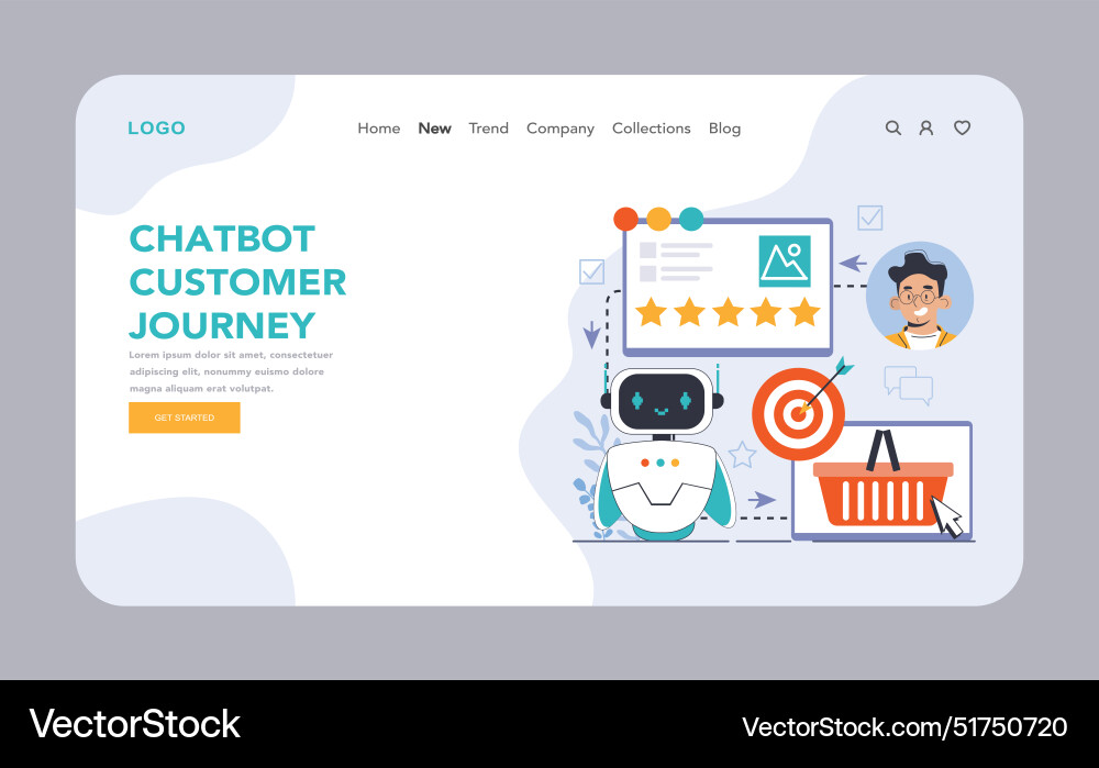 Chat bot web or landing ai-powered customer Chat bot web or landing ai-powered customer vector image