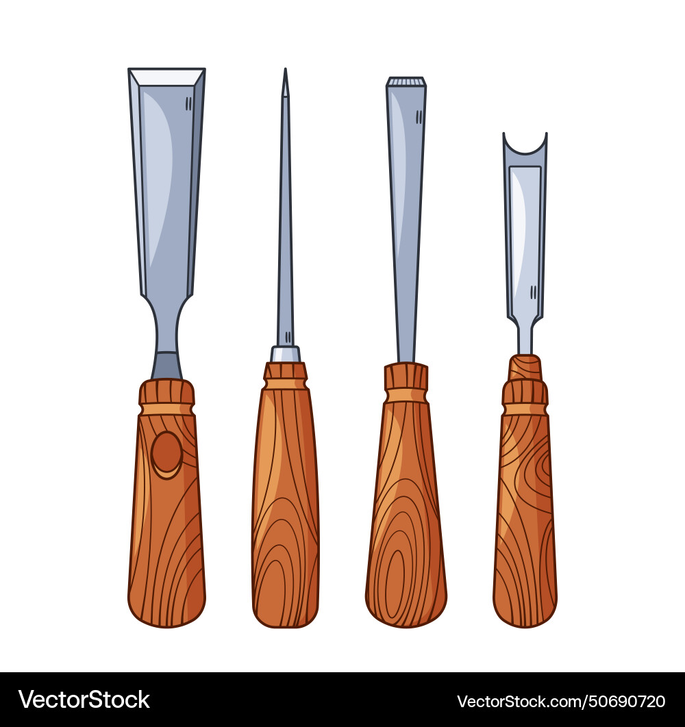 Chisels are sharpedged hand tools used Royalty Free Vector