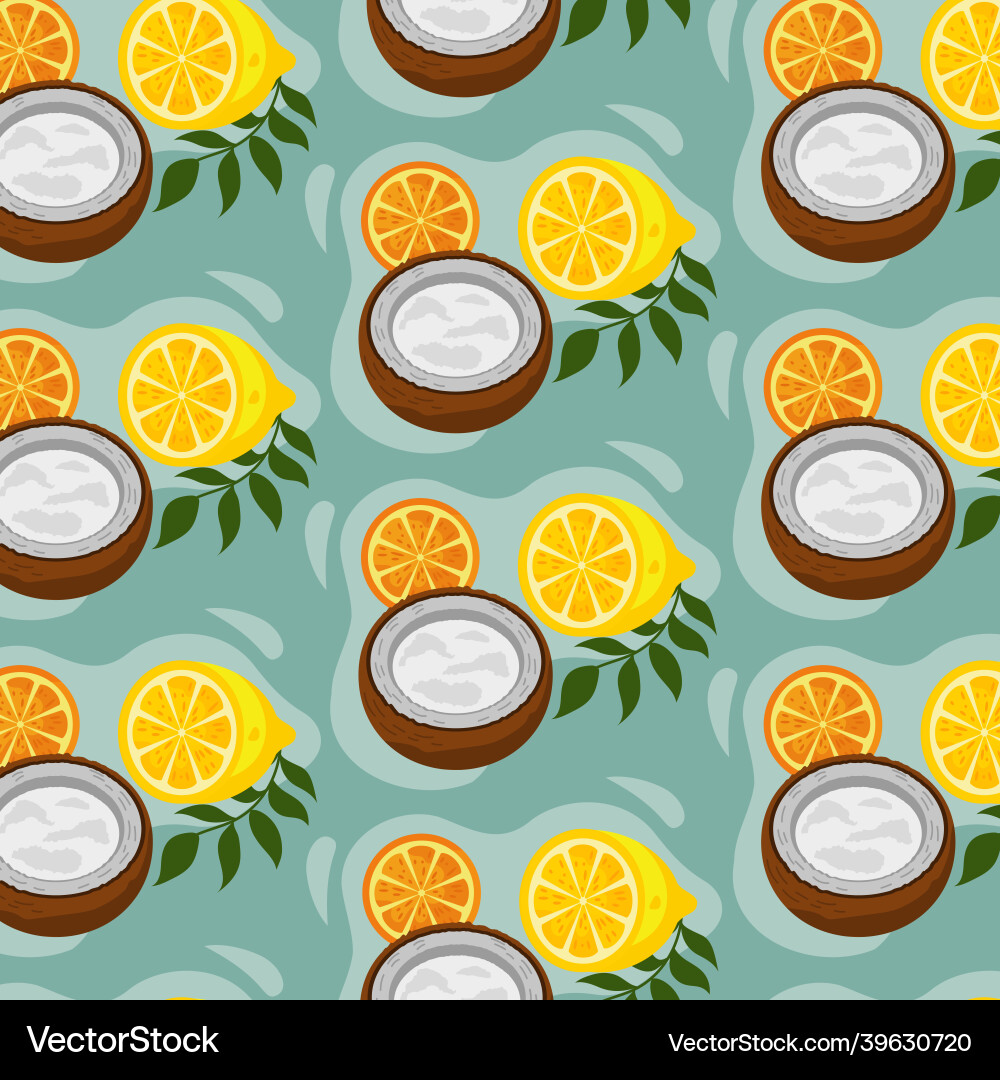Coconut Pattern Background vector image