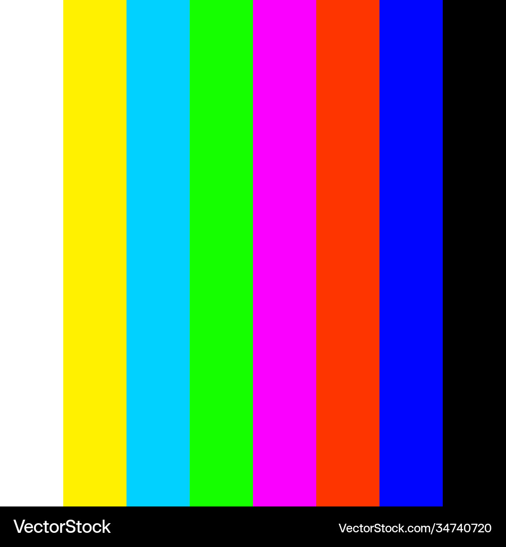 Colored vertical stripes on tv screen Colored vertical stripes on tv screen vector image