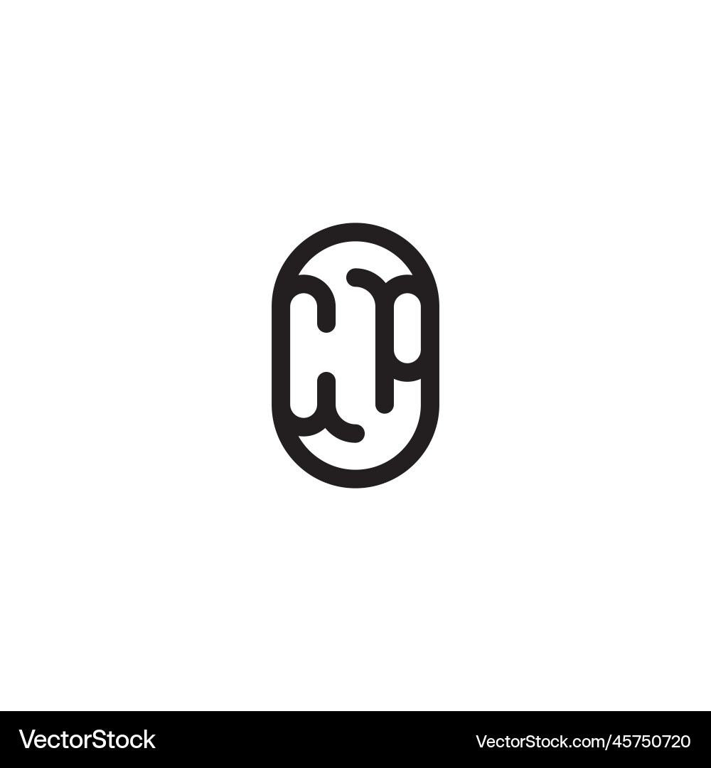 Cp line simple round initial concept with high vector image