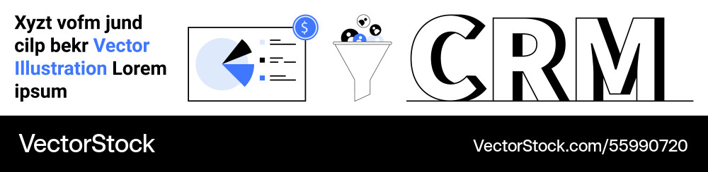 Crm concept with data dashboard funnel diagram Crm concept with data dashboard funnel diagram vector image