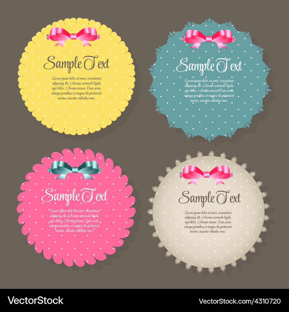 Design retro label frame with bow Vector Image