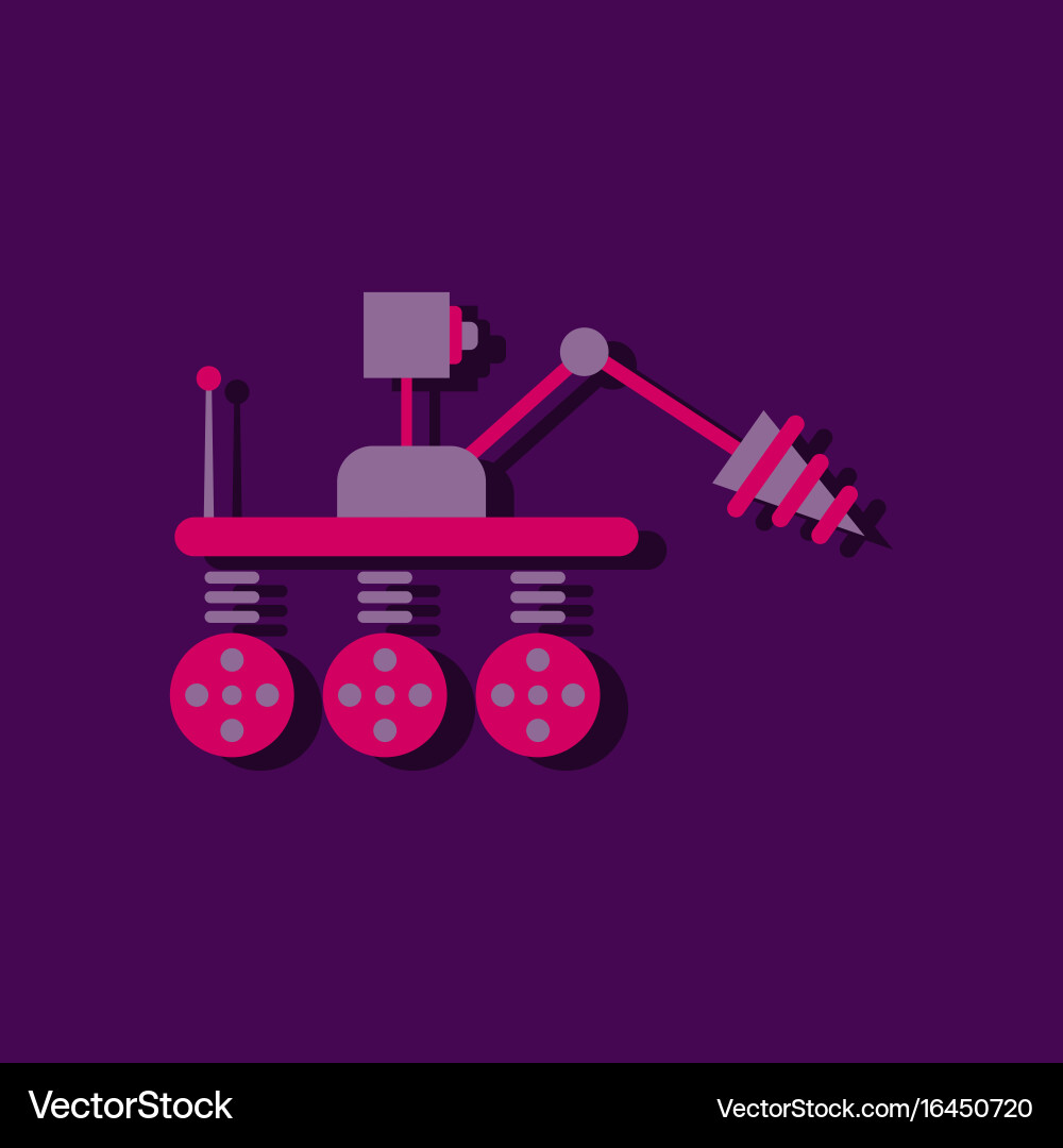 Flat icon design collection space robot vector image