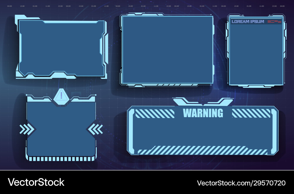 Futuristic HUD Interface - Cyberpunk UI vector image