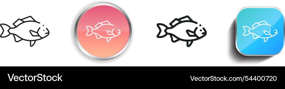 Galjoen icon thin linear regular and button style vector image