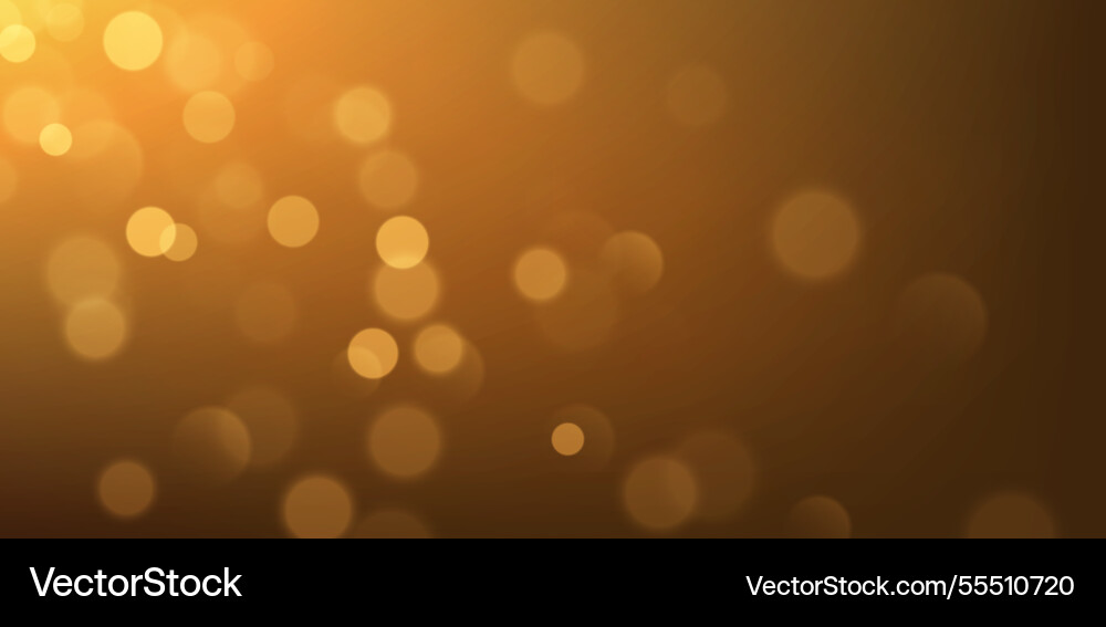 Golden bokeh blurred background with sparkling vector image