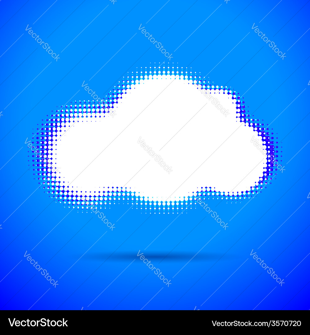 Halftone cloud shape with color aberrations Vector Image