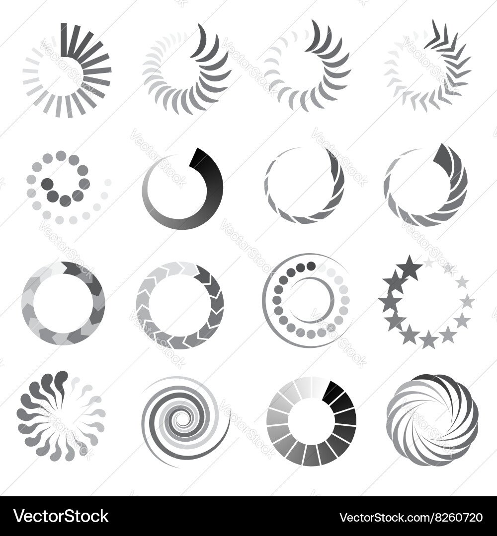 Loading Icon Set - Circular Style vector image