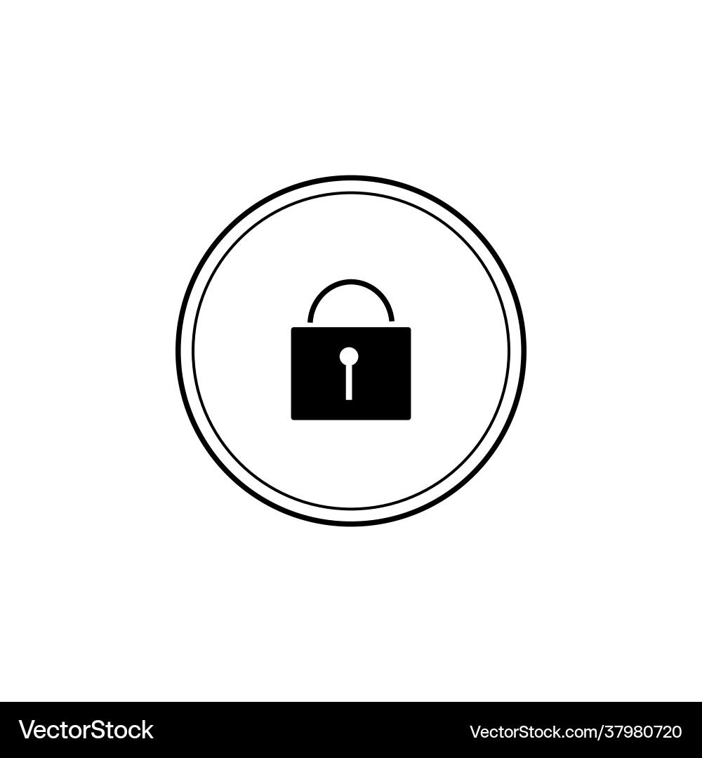 Lock icon round isolated on white background Lock icon round isolated on white background vector image