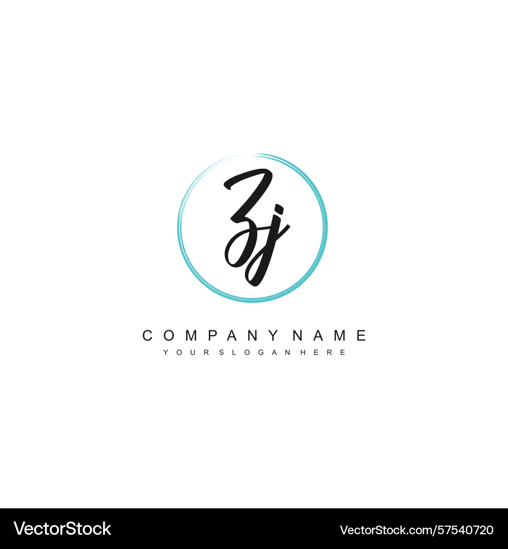 Minimal signature logo design with zj initials Minimal signature logo design with zj initials Vector Image