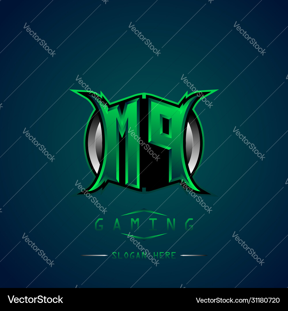Mp initial logo design cool style for game Mp initial logo design cool style for game Vector Image