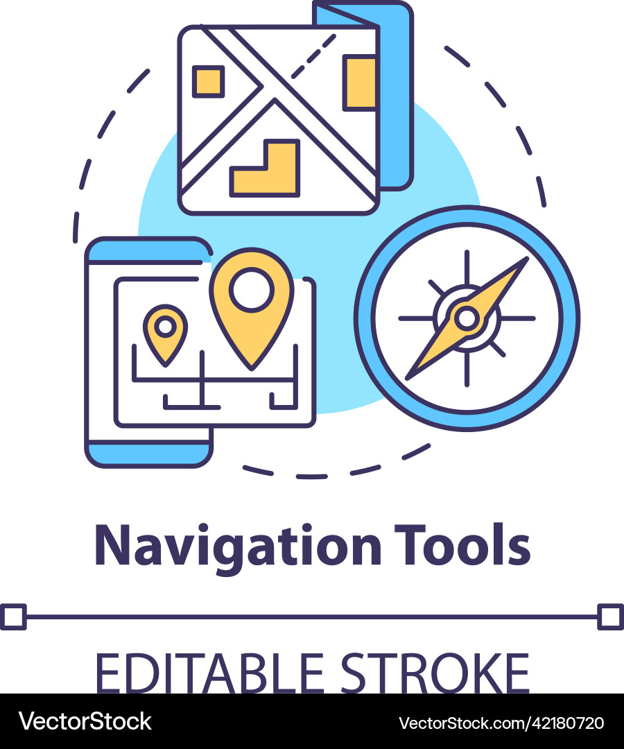 Navigation Tools Icon Set vector image