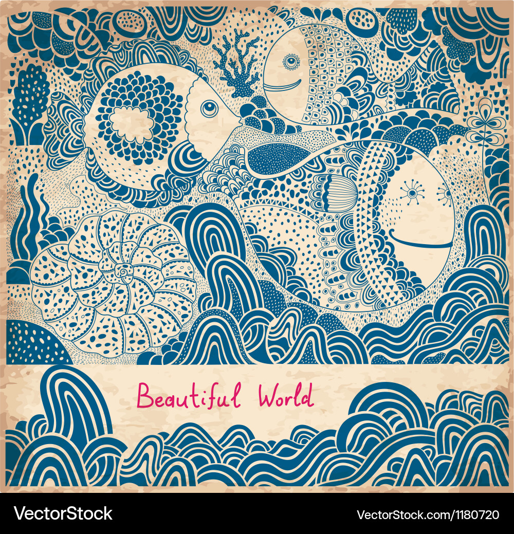 Oceanic Abstract Pattern Vector Image