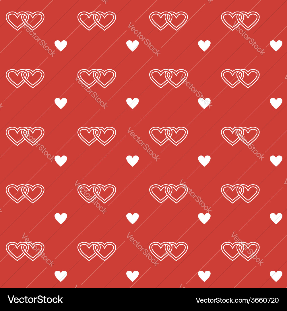 Seamless pattern with double hearts Vector Image