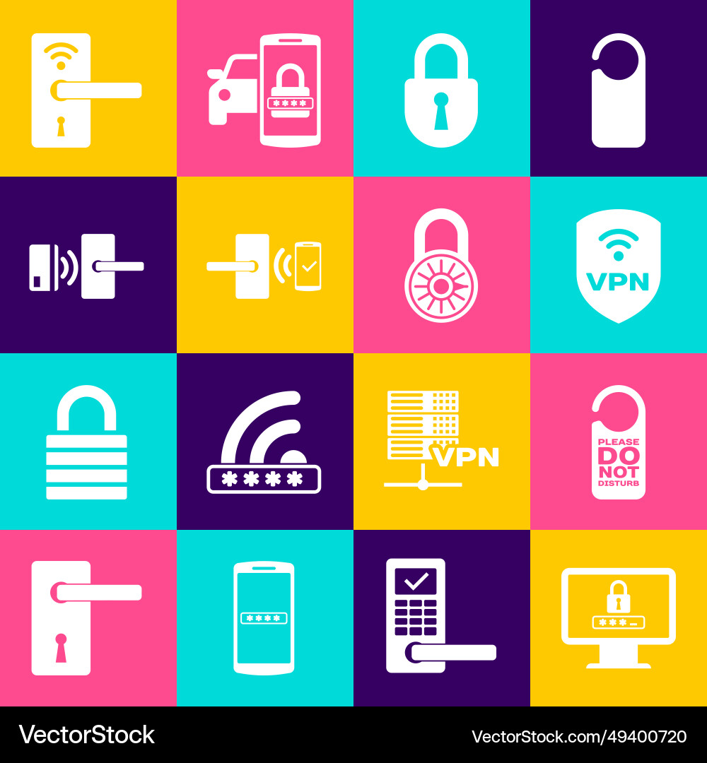 Set monitor with password please do not disturb vector image
