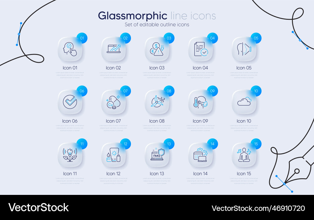 Set of software cloudy weather and deflation line Vector Image