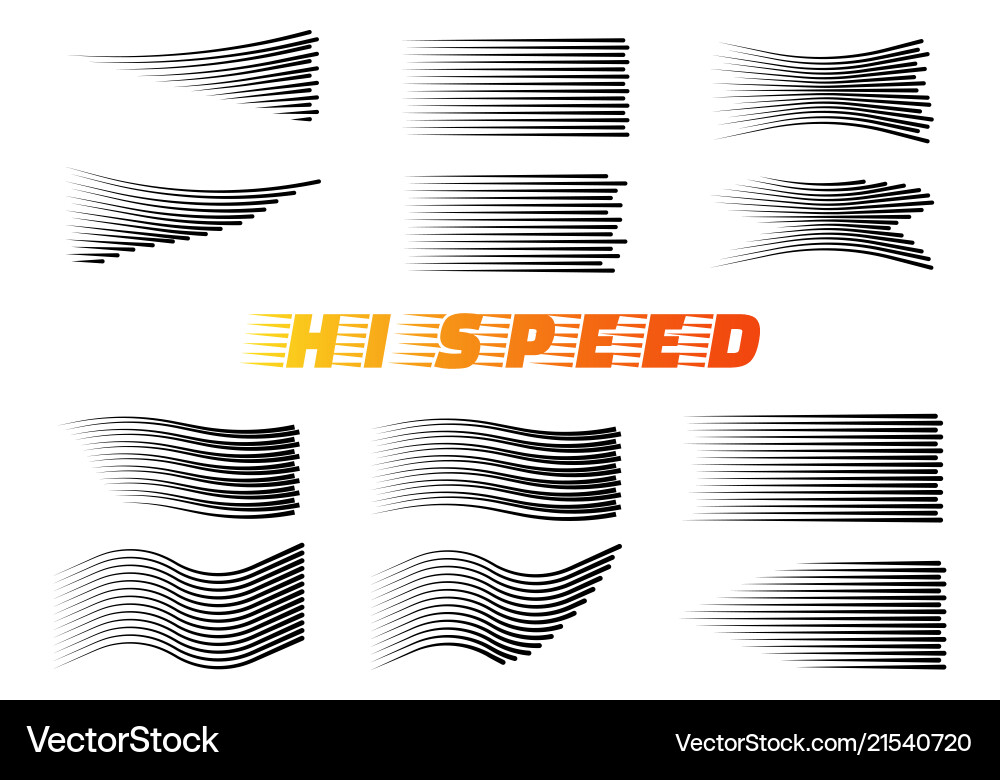 Speed lines isolated set Speed lines isolated set vector image