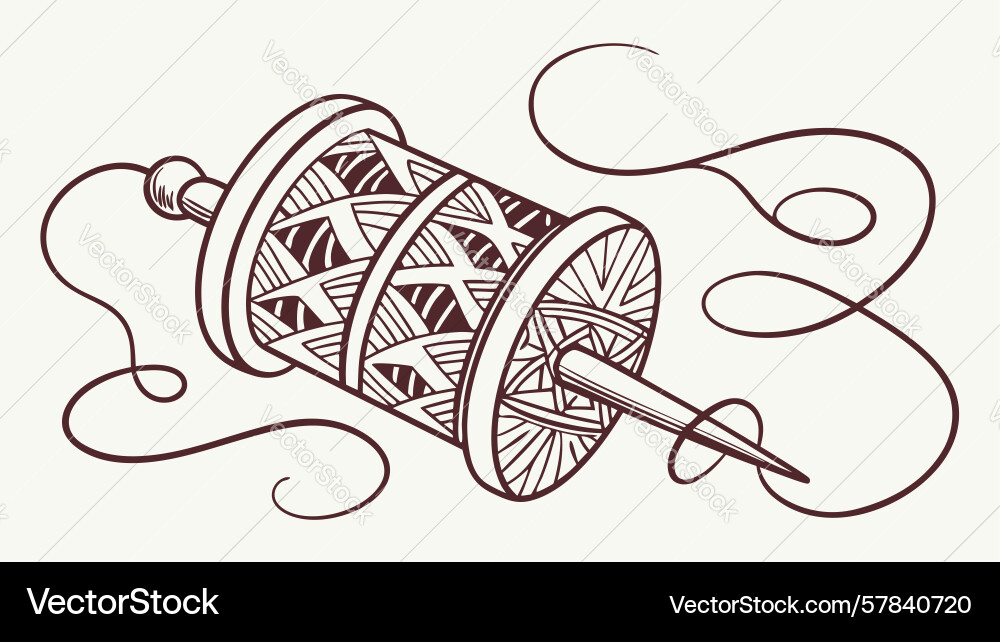 Spool of tangled thread design generative ai Vector Image